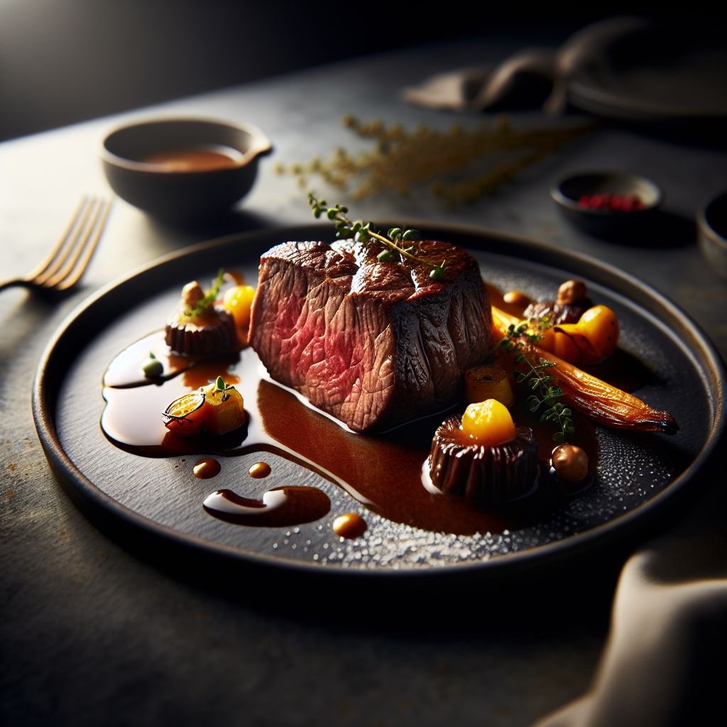 Pièce de bœuf en sauce