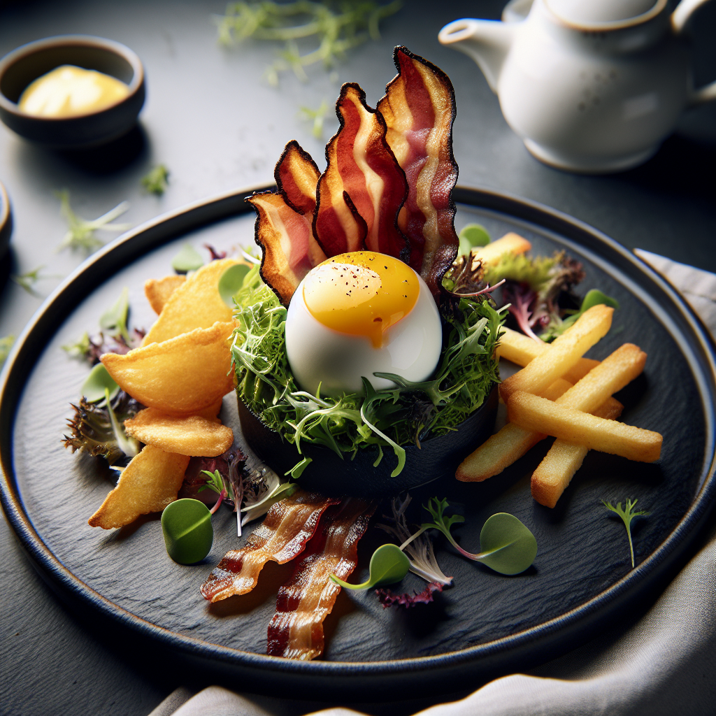 Œuf mollet chips de lard