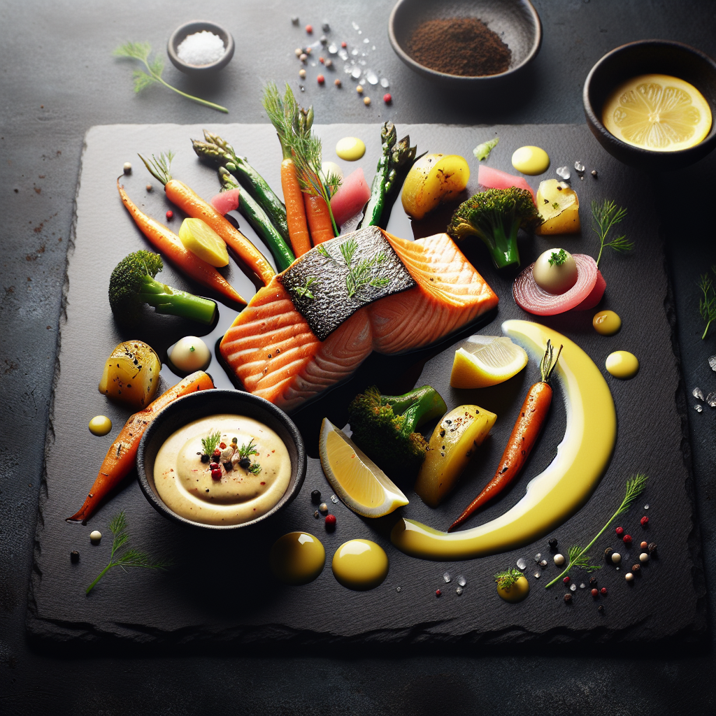 Saumon à l'unilatéral sauce citron curcuma