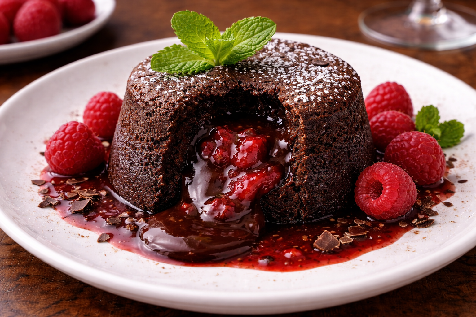 Moelleux chocolat cœur framboise